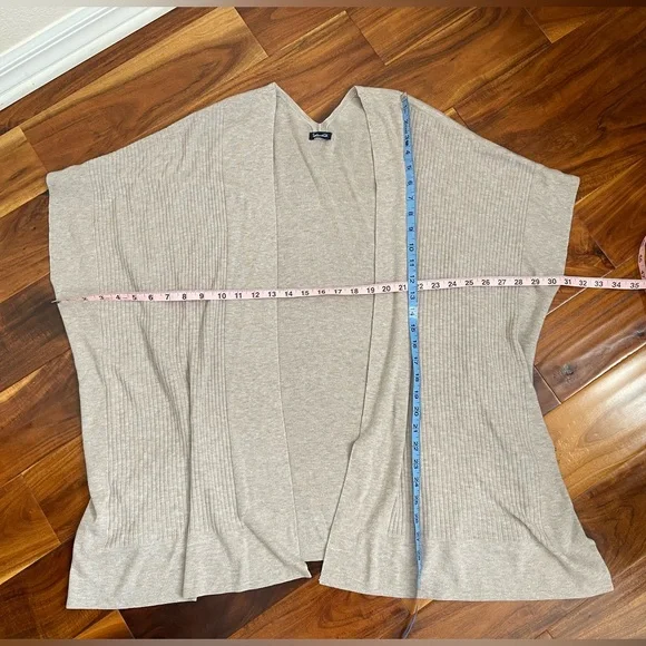 SPLENDID cashmere blend cardigan Heather Wheat Open jacket Poncho Sweater Coat - Picture 8 of 10